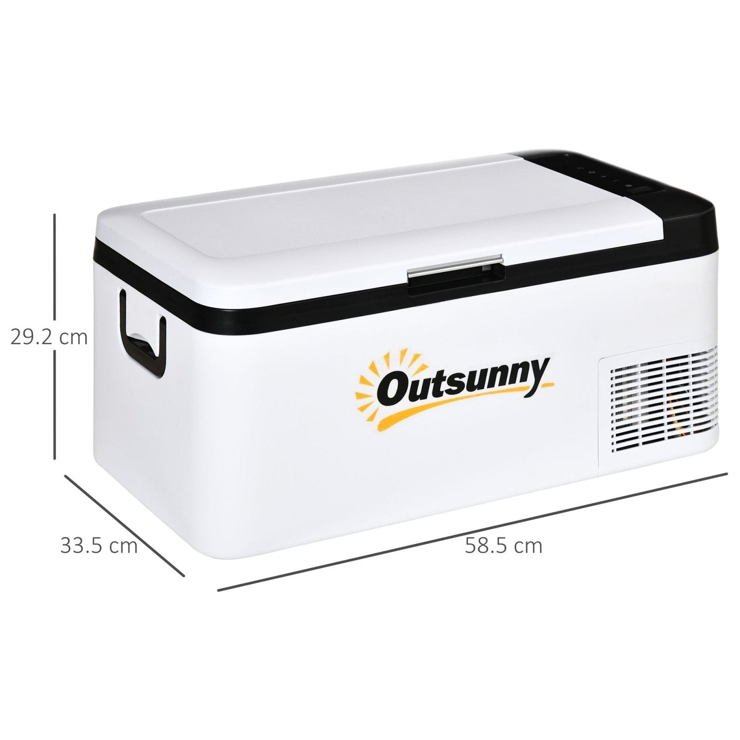 18L Portable 12V Car Refrigerator with Compressor Cooling - Black