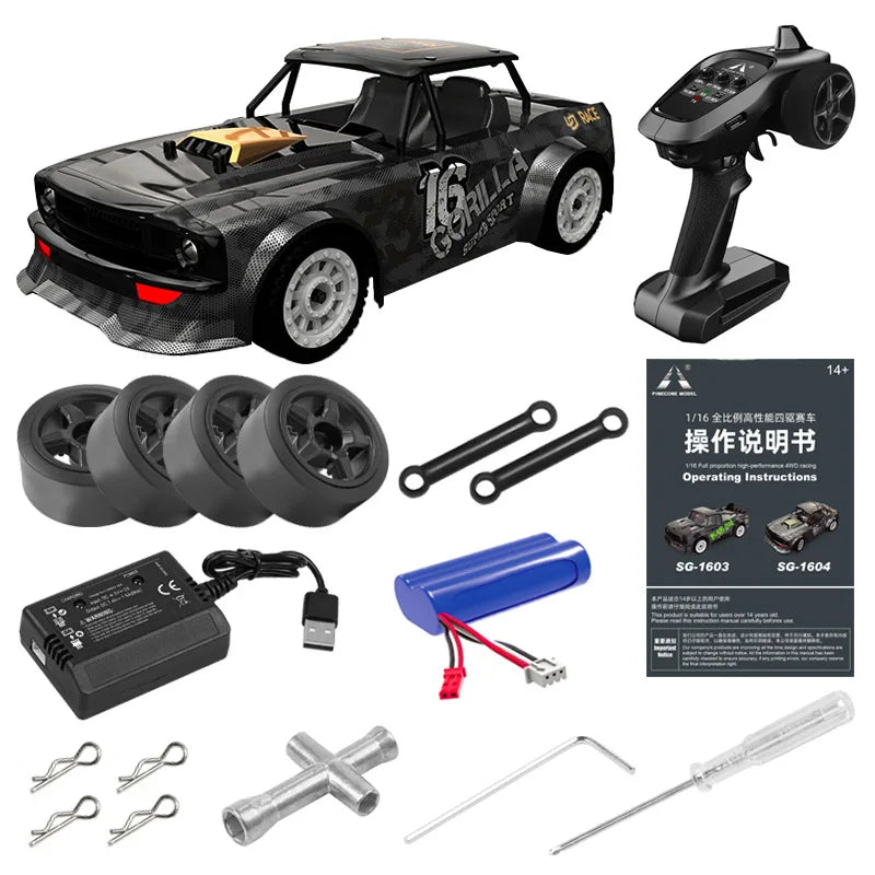 High-Speed 1/16 RC Drift Car - 2.4GHz Brushless 4WD Fun-5