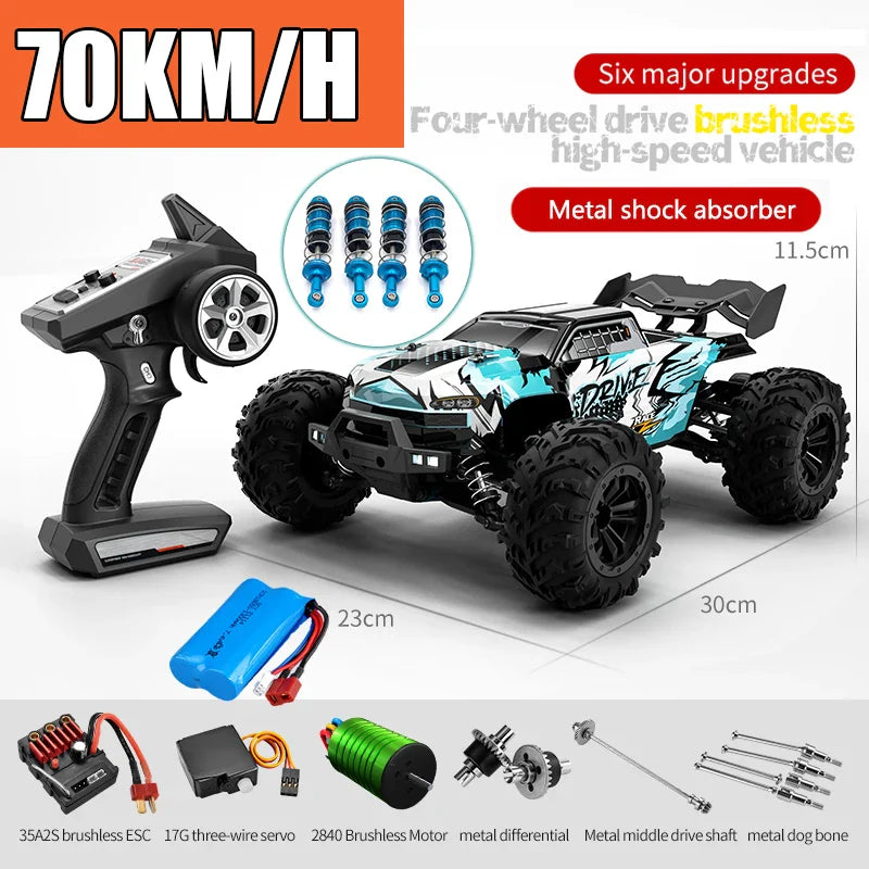 High-Speed 4WD RC Drift Truck with LED Lights-8
