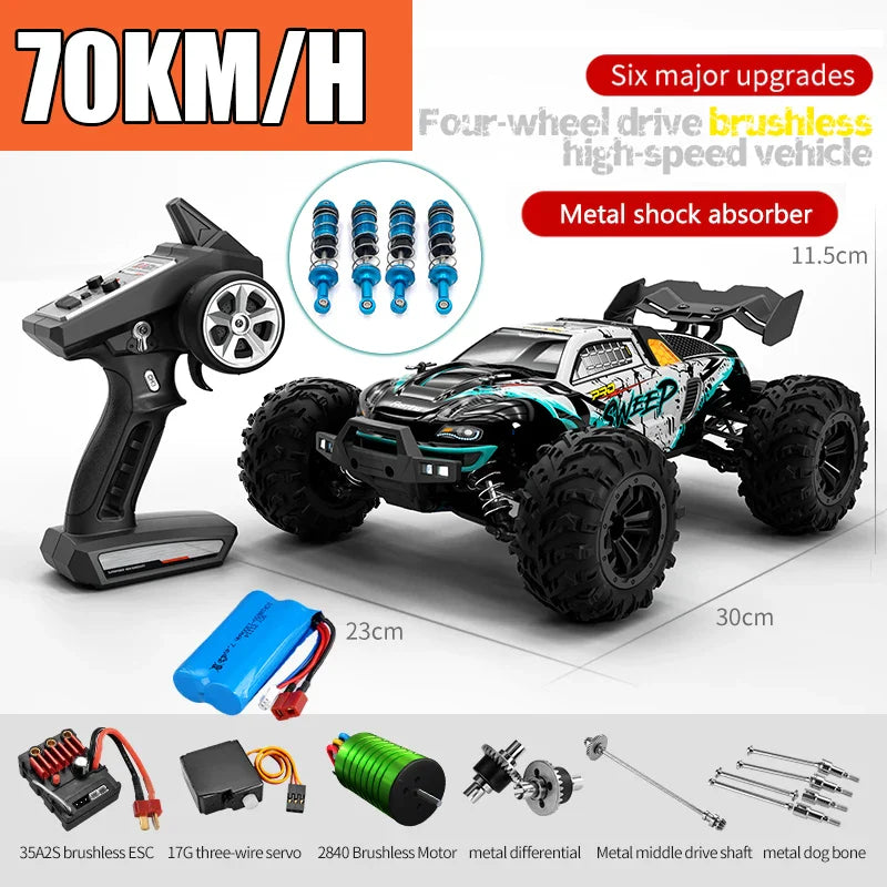 High-Speed 4WD RC Drift Truck with LED Lights-13