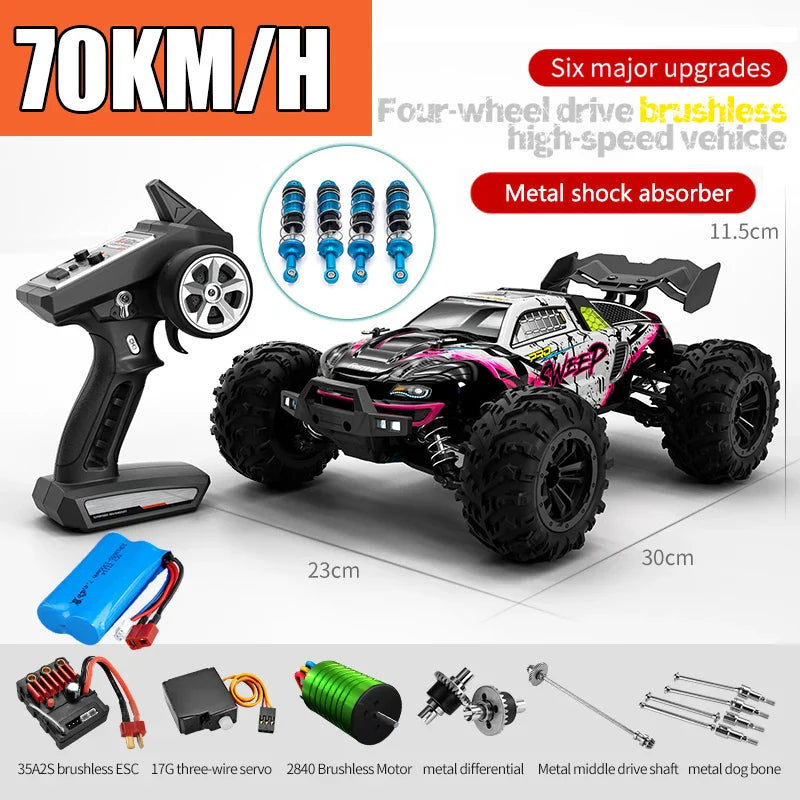 High-Speed 4WD RC Drift Truck with LED Lights-15