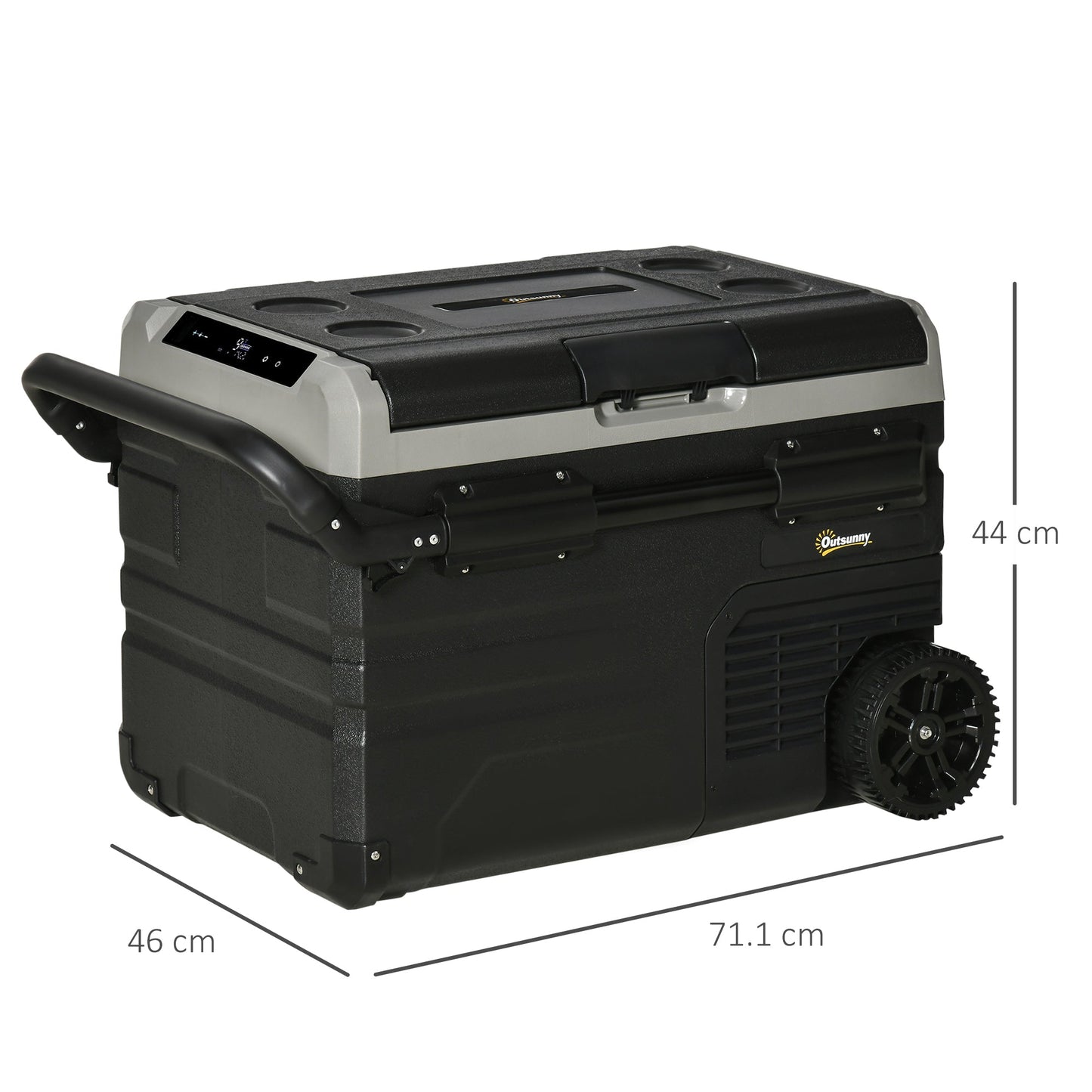Portable 40L Car Refrigerator with Efficient Compressor Cooling - Black