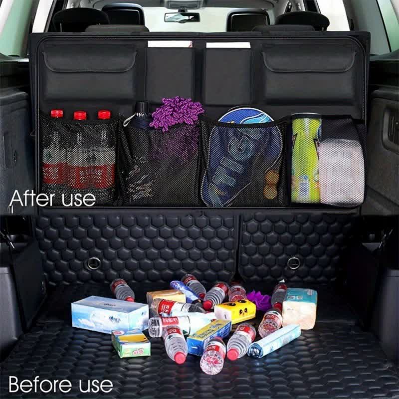 NNEDSZ Multifunctional Car Backseat Organizer, Hanging Storage Bag with Multiple Pockets for Car Essentials – 88x46cm