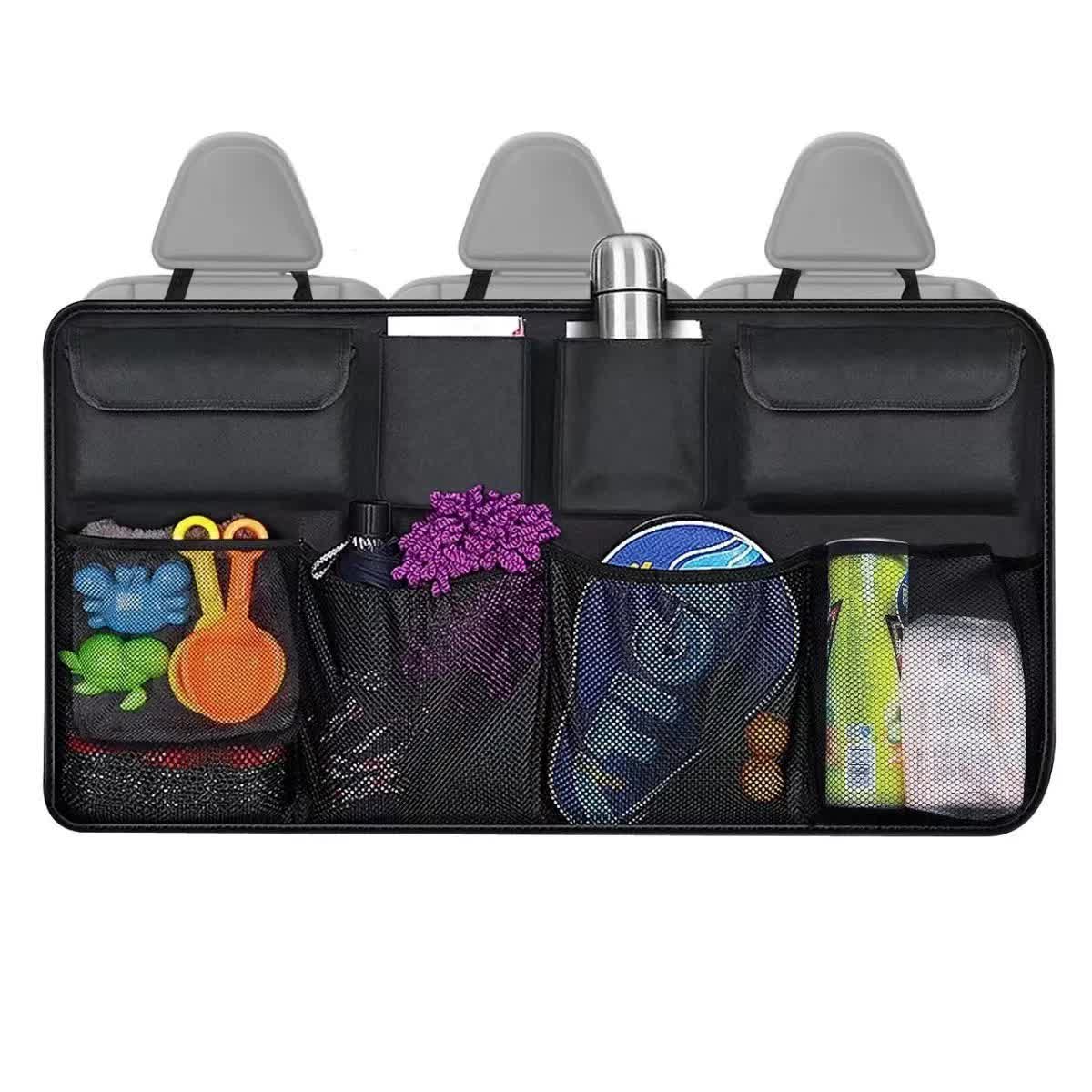 NNEDSZ Multifunctional Car Backseat Organizer, Hanging Storage Bag with Multiple Pockets for Car Essentials – 88x46cm