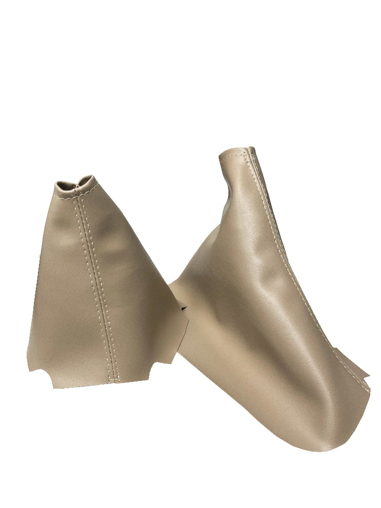 Cashmere Tan Leather Emergency Brake & Shift Boot Cover For 2005-2013 Chevy Corvette C6