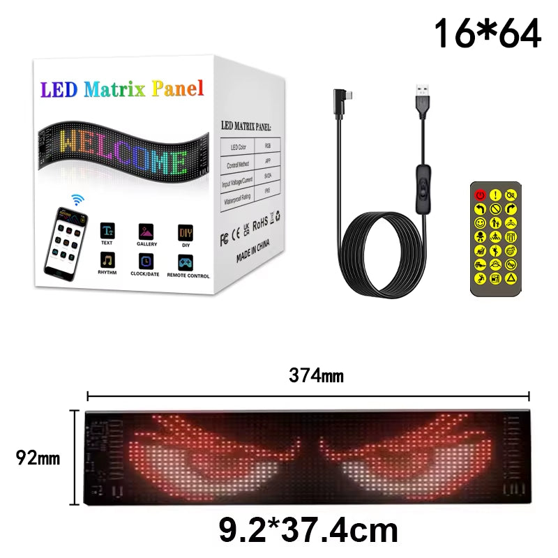 LED Matrix Pixel LED Display Screen Message Scrolling Sign Board Soft Flexible Advertising Light for Store Car Truck Devil Eye