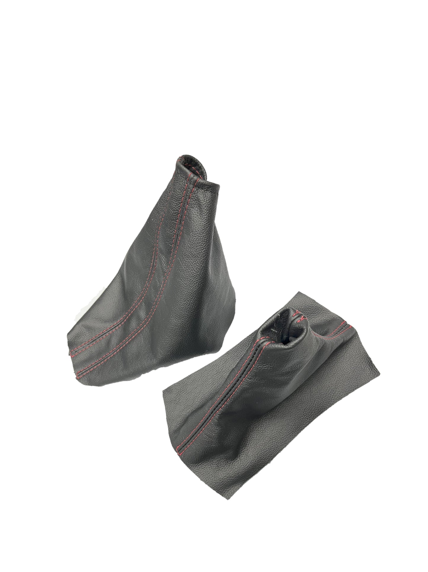 Red Stitch Leather Parking Brake & Shift Boot Cover For Ford Mustang GT 2005 2006 2007 2008 2009