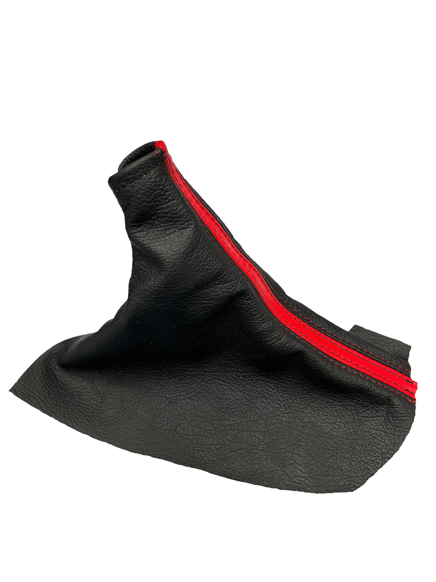 For Chevy Corvette C6 2005-2013 Genuine Leather Parking Brake & Shift Boot Cover In Black & Torch Red Stripe