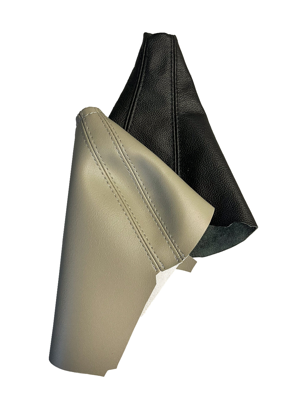Black Real & Ivory Tan Ultra Leather Shift & Handbrake Boot Cover For 2003-2010 Subaru Legacy Outback