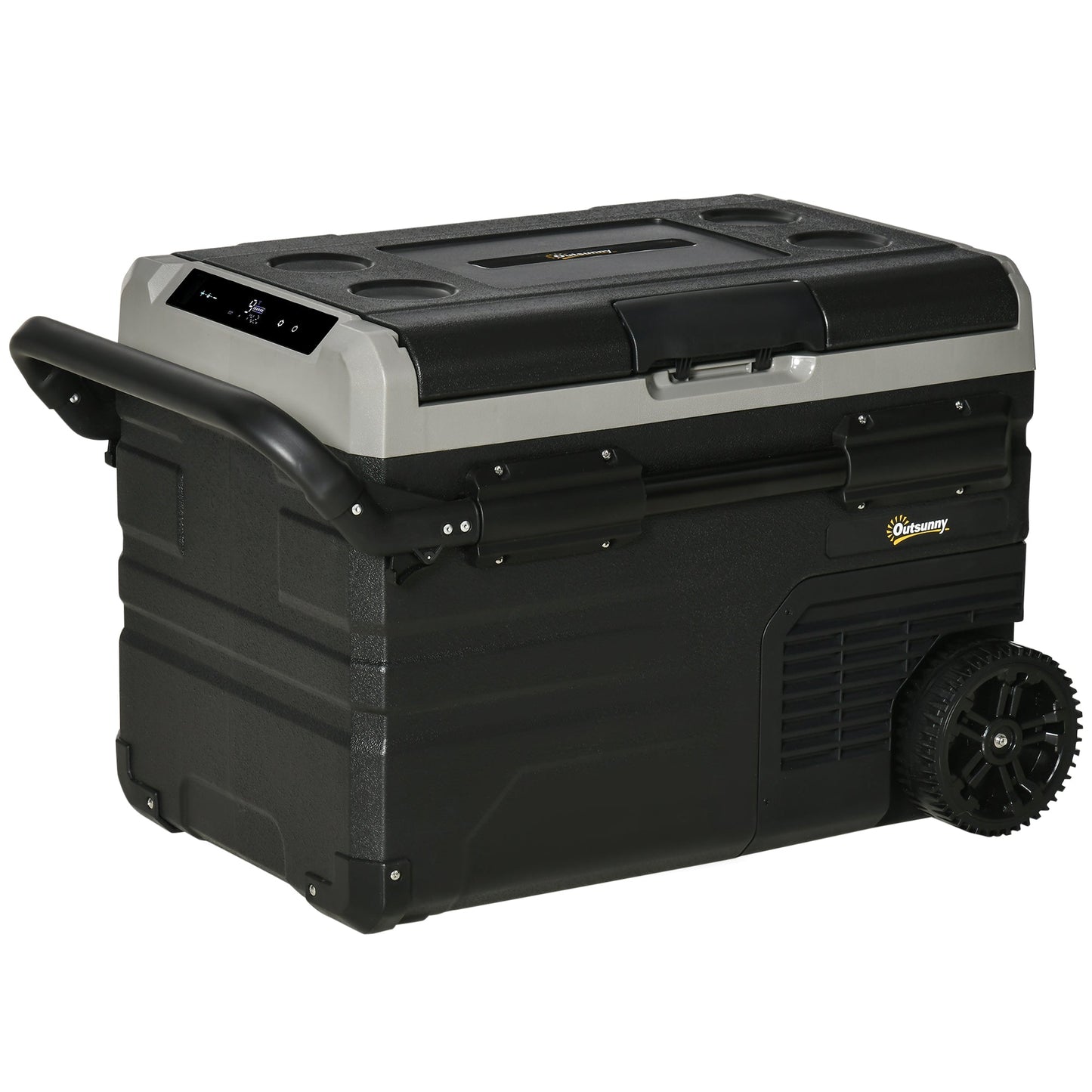 Portable 40L Car Refrigerator with Efficient Compressor Cooling - Black