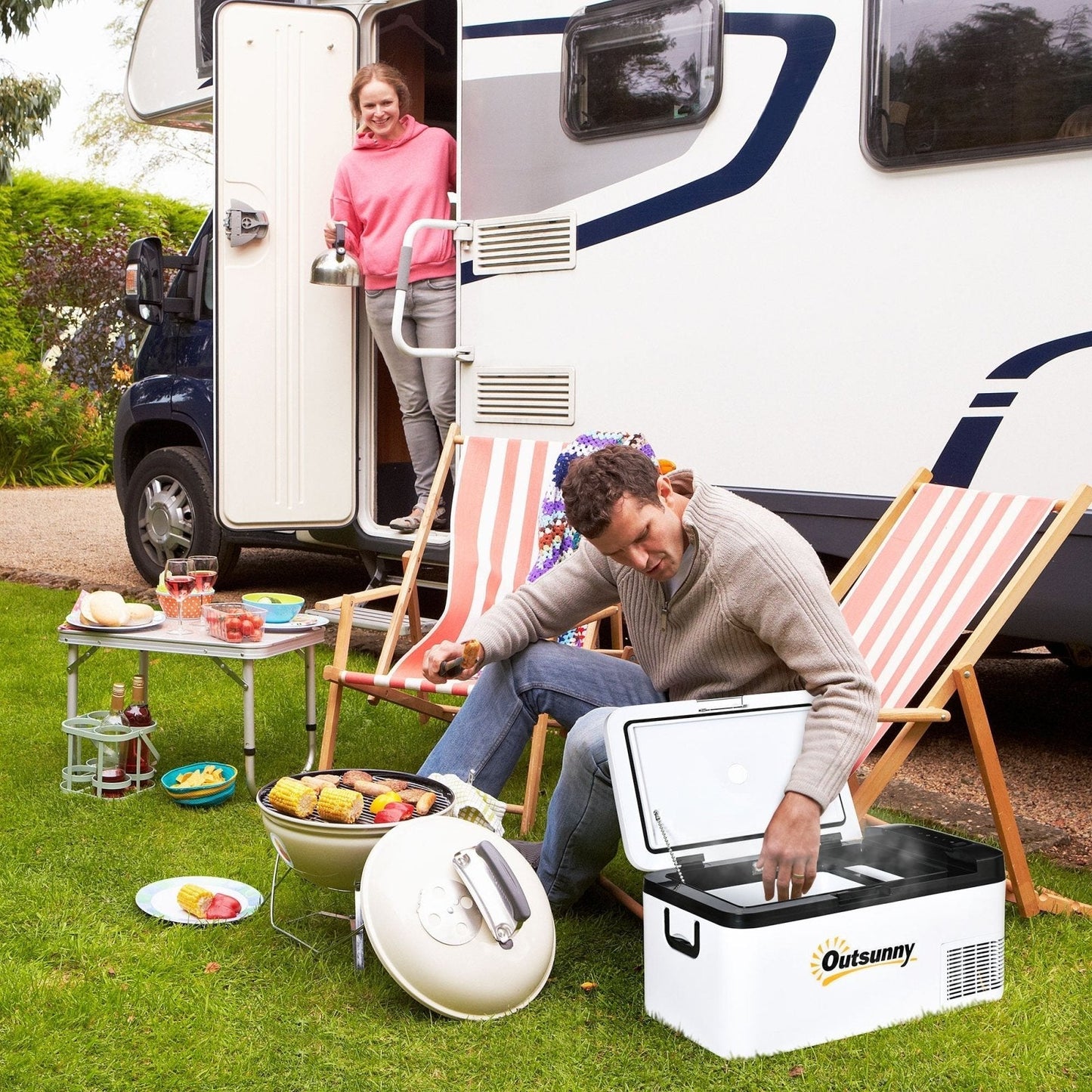 18L Portable 12V Car Refrigerator with Compressor Cooling - Black