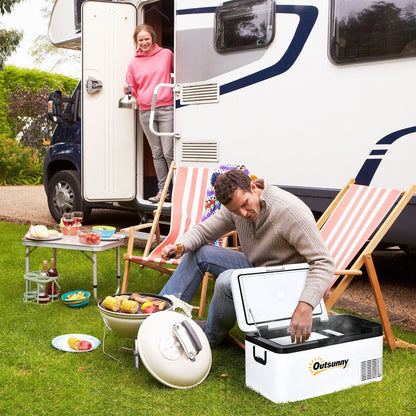 18L Portable 12V Car Refrigerator with Compressor Cooling - Black