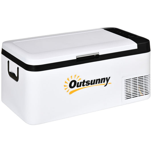 18L Portable 12V Car Refrigerator with Compressor Cooling - Black