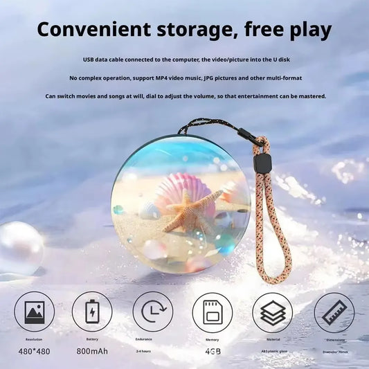 3D Video Kristal Küre: Kişiselleştirilebilir Anı Sanatı ve Elektronik Video Oynatıcı - Winter dream