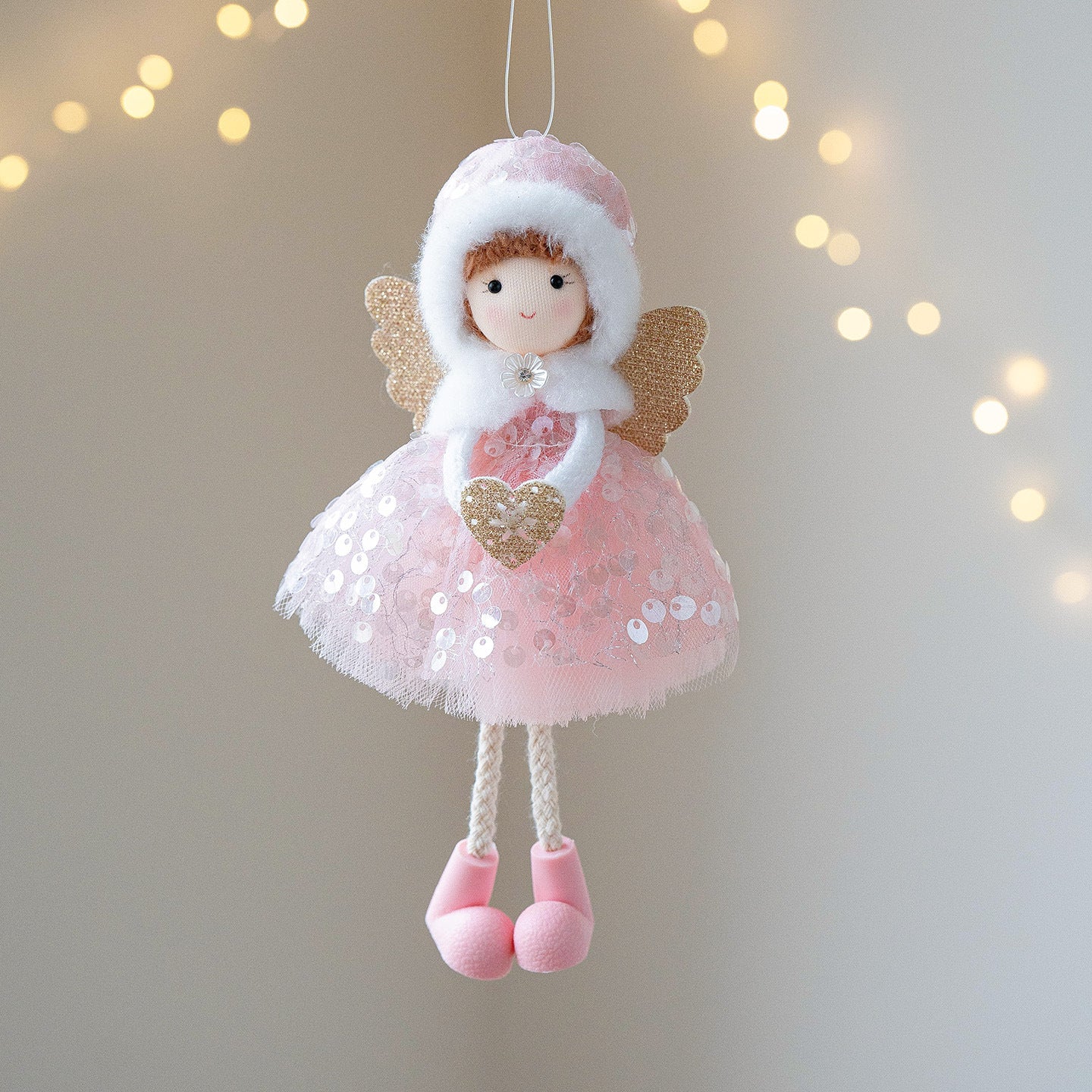 Christmas Winter Mesh Angel Big Eyes Girl Pendant