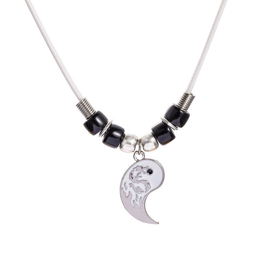 European And American Dragon Shaped Tai Necklace Couple Wax Thread Eight Diagrams Totem Splicing Necklace