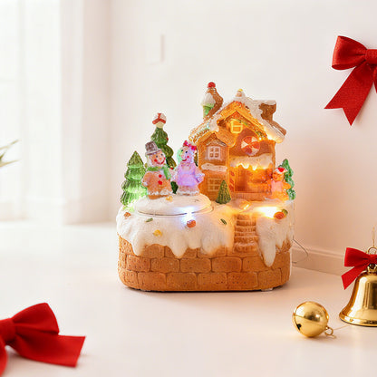 Creative Mini Rotating Gingerbread Man Music Box Desktop Ornament