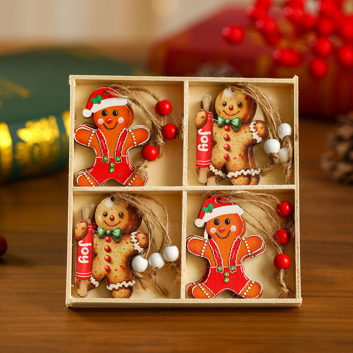 12 PCs Faceless Old Man Christmas Wooden Pendant Boxed Christmas Tree - Winter dream