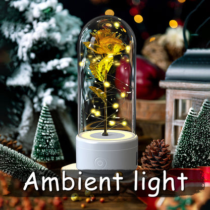 Bluetooth Hoparlörlü Gül Gece Lambası – Işık ve Müziğin Zarif Uyumu | Winter Dream