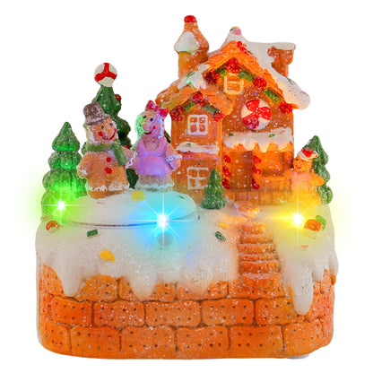 Creative Mini Rotating Gingerbread Man Music Box Desktop Ornament