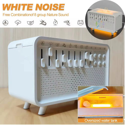 4 in 1 HIFI Bluetooth Speaker LED White Noise Speaker White Noise Sleep Aid Night Light Humidifier Machine with 8 Nature Sounds