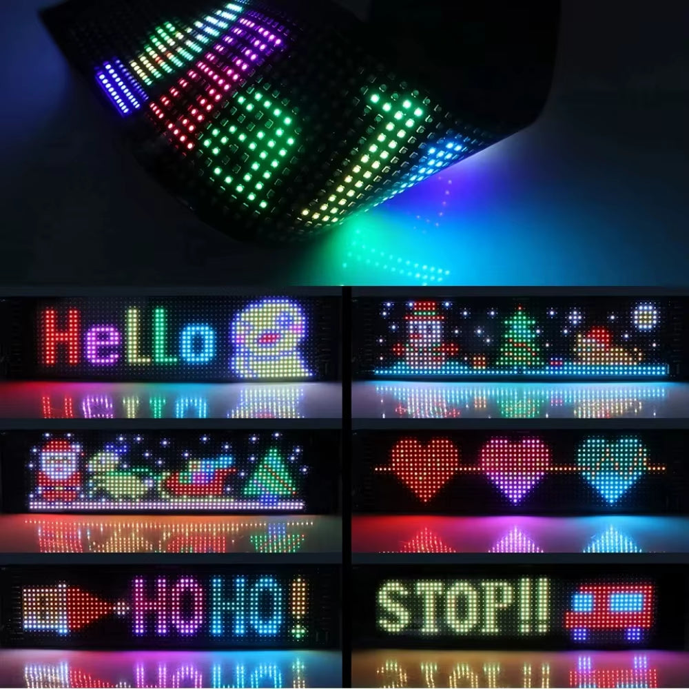 LED Matrix Pixel LED Display Screen Message Scrolling Sign Board Soft Flexible Advertising Light for Store Car Truck Devil Eye