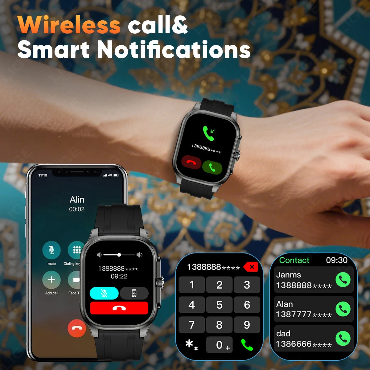 LIGE New Smart Watch with Qibla Pointer Voice Prayer MUSLIM Watch 400mAh Sport Bluetooth Call 2.01" HD Display Smartwatch Men