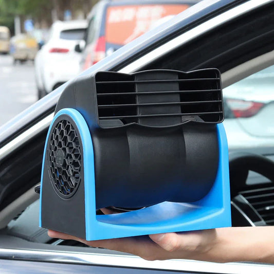 12V Adjustable Car Air Conditioning Fan Dual Speed Silent Cooling Fan Blue