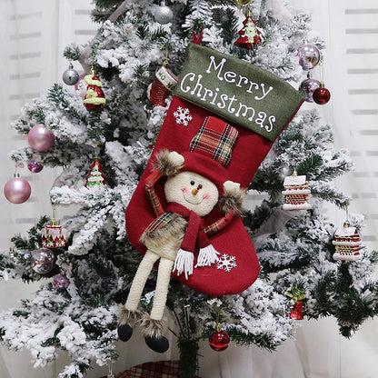 2024 New Year Xmas Big Stockings Set Decorations Christmas 3D Plush Big Sock Christmas Tree Pendant Decorating Supplies - Winter dream