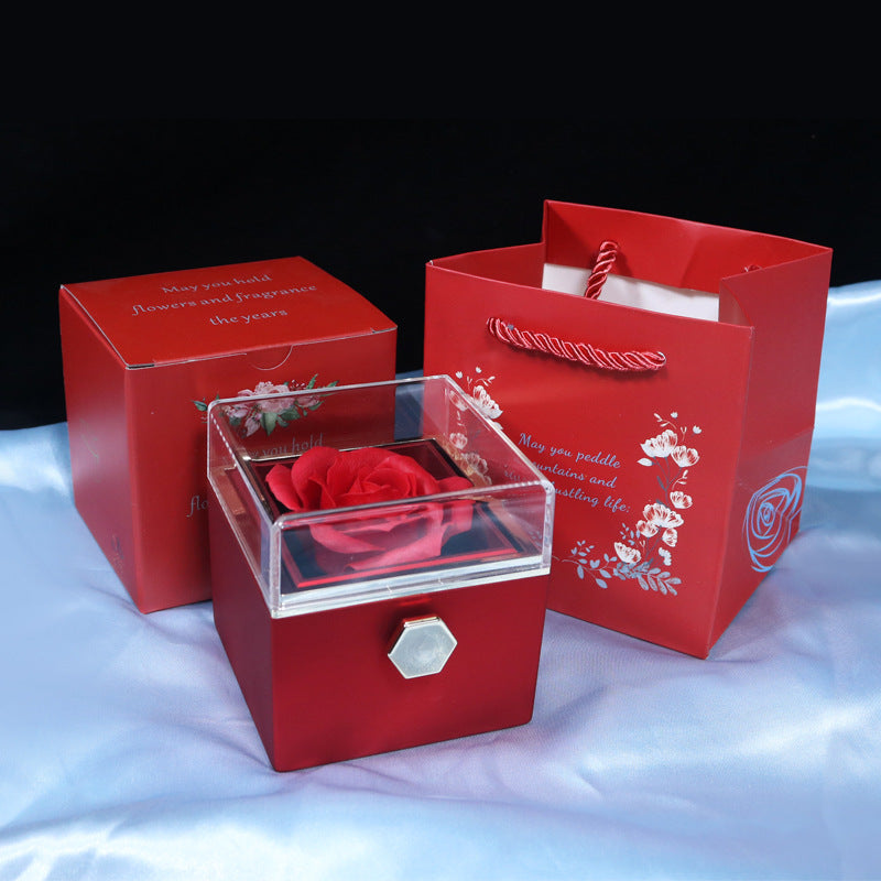 Rotating Soap Flower Rose Gift Box – Creative Jewelry Packaging by Winter dream