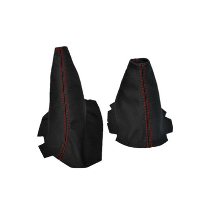 Red Stitch Genuine Leather Parking Brake & Shift Boot Cover For Chevy Corvette C6 2005-2013