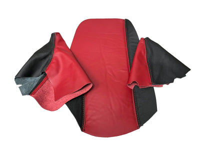Cobalt Red & Black Leather Console Armrest Handbrake & Shift Boot Cover For 2005-2007 Chevy Corvette C6