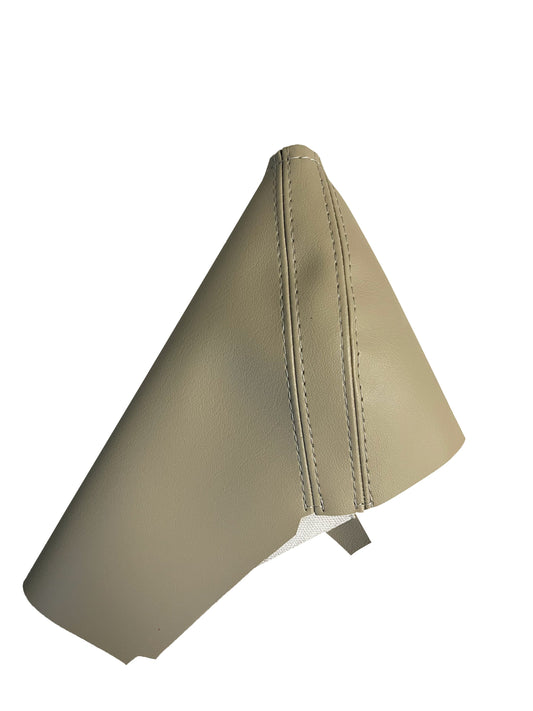 Black Real & Ivory Tan Ultra Leather Shift & Handbrake Boot Cover For 2003-2010 Subaru Legacy Outback