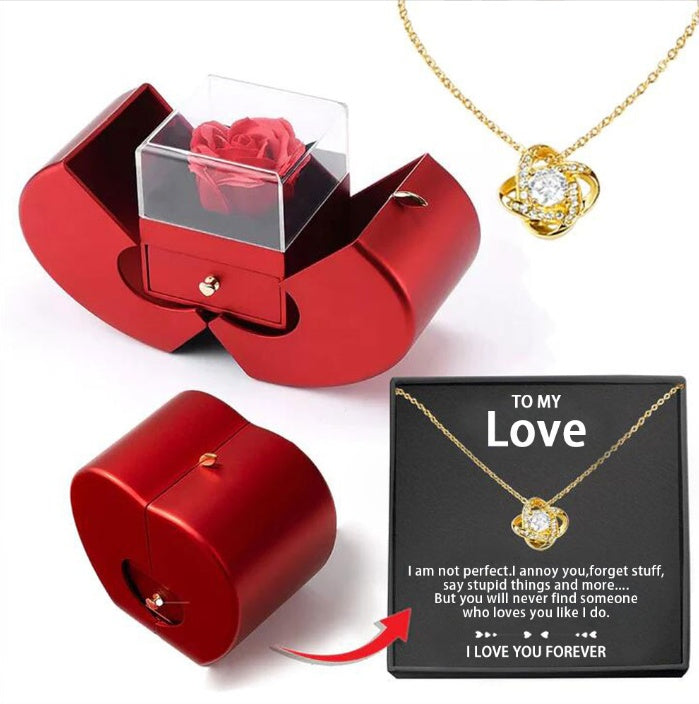 Fashion Jewelry Box Red Apple Christmas Gift Necklace – Handcrafted Luxury by Winter dream