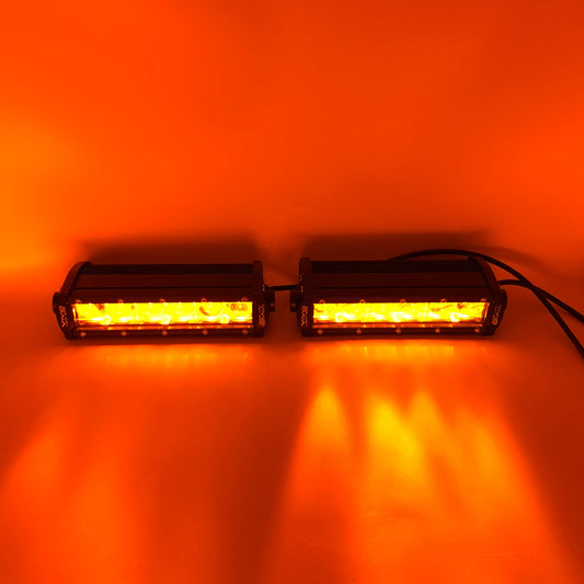 Upgrade 4 Pack 7.3" 4D Single Row Color Changing Alternate Flash LED Light Bar