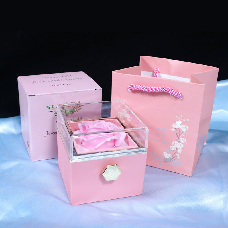 Rotating Soap Flower Rose Gift Box – Creative Jewelry Packaging by Winter dream