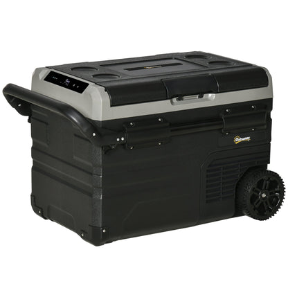 Portable 40L Car Refrigerator with Efficient Compressor Cooling - Black